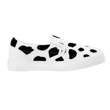 Load image into Gallery viewer, Ti Amo I love you - Exclusive Brand - White &amp; Black Cow Spots - Kids Slip-on shoes - White Soles
