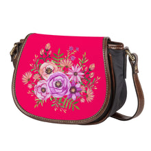 Load image into Gallery viewer, Ti Amo I love you - Exclusive Brand - Folly Red - Floral Bouquet - Saddle Bag
