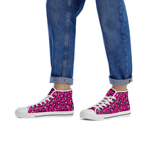 Load image into Gallery viewer, Ti Amo I love you  - Exclusive Brand  - Hollywood Cerise Leopard - High-Top Canvas Shoes - White Soles
