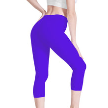 Load image into Gallery viewer, Ti Amo I love you-  Exclusive Brand - Dark Purple - Angry Fish - Capri Yoga Leggings - SizesXS-3XL
