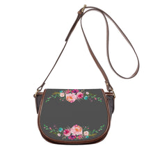 Load image into Gallery viewer, Ti Amo I love you - Exclusive Brand  - Davy&#39;s Grey - Pink Floral -  Saddle Bag
