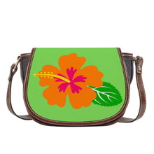 Load image into Gallery viewer, Ti Amo I love you - Exclusive Brand - Pastel Green - Hawaiian Flower - Saddle Bag
