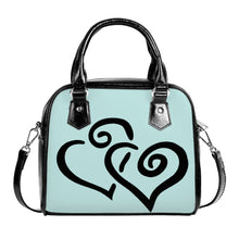 Load image into Gallery viewer, Ti Amo I love you - Exclusive Brand - Jagged Ice - Double Black Heart -  Shoulder Handbag
