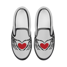 Load image into Gallery viewer, Ti Amo I love you - Exclusive Brand  - Alto Gray - Skeleton Hands with Heart  - Kids Slip-on shoes - Black Soles
