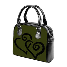 Load image into Gallery viewer, Ti Amo I love you - Exclusive Brand - Waiouru - Double Black Heart -  Shoulder Handbag
