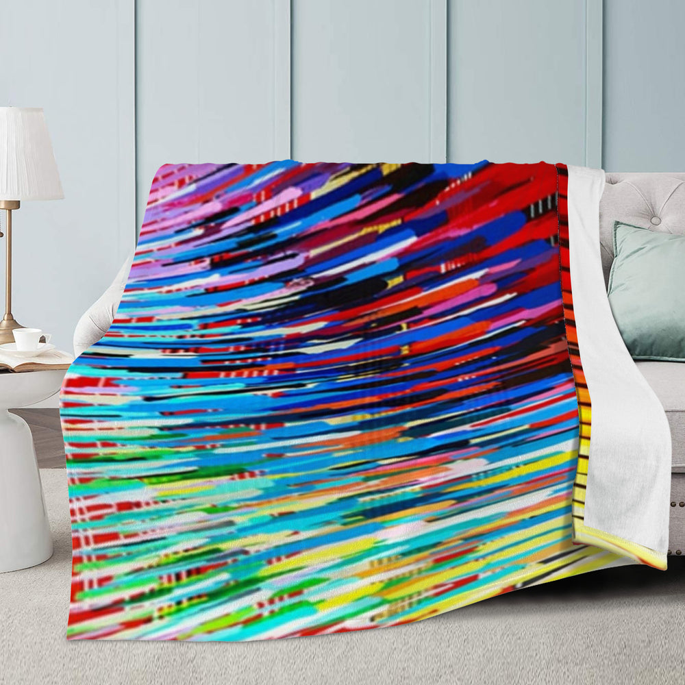 Ti Amo I love you - Exclusive Brand - Rainbow Lined Pattern -  Micro Fleece Blankets