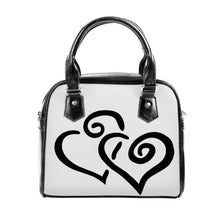 Load image into Gallery viewer, Ti Amo I love you - Exclusive Brand  - Gray Nurse - Double Black Heart -  Shoulder Handbag
