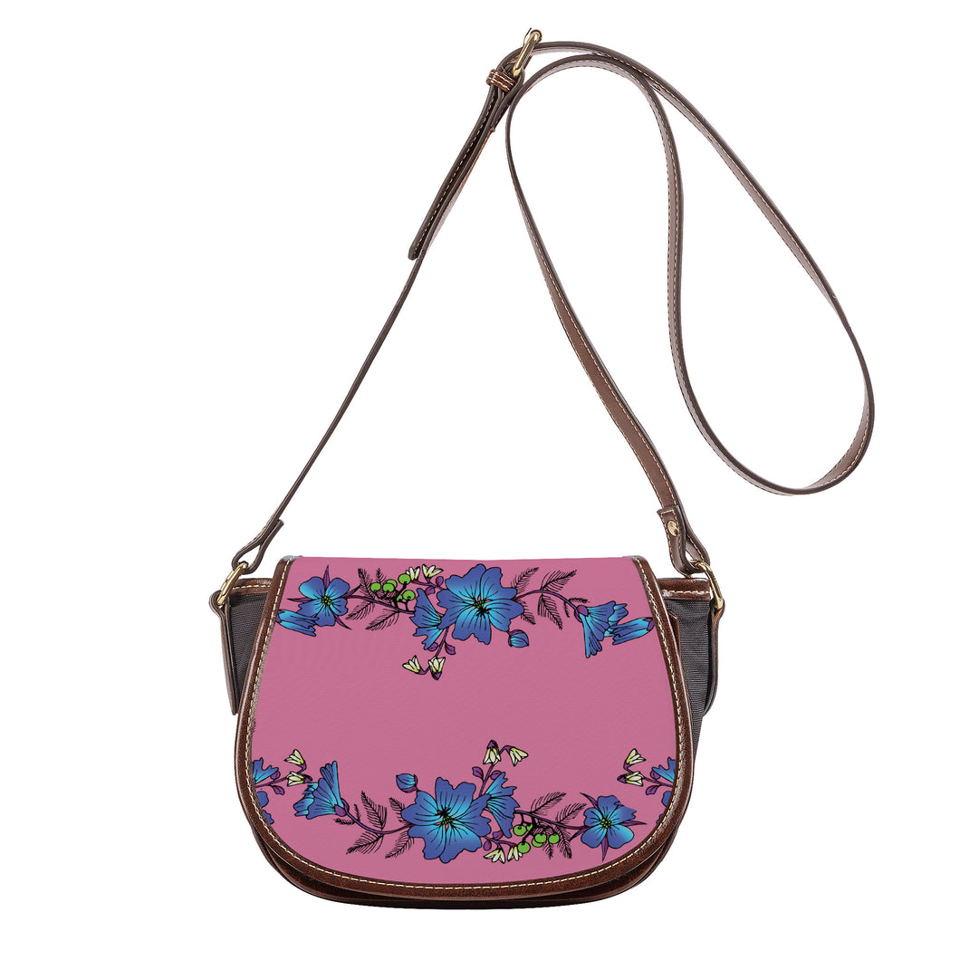 Ti Amo I love you - Exclusive Brand - Charm - Blue Floral 2 - Saddle Bag