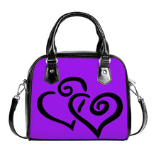 Load image into Gallery viewer, Ti Amo I love you - Exclusive Brand - X11 Purple - Double Black Heart -  Shoulder Handbag
