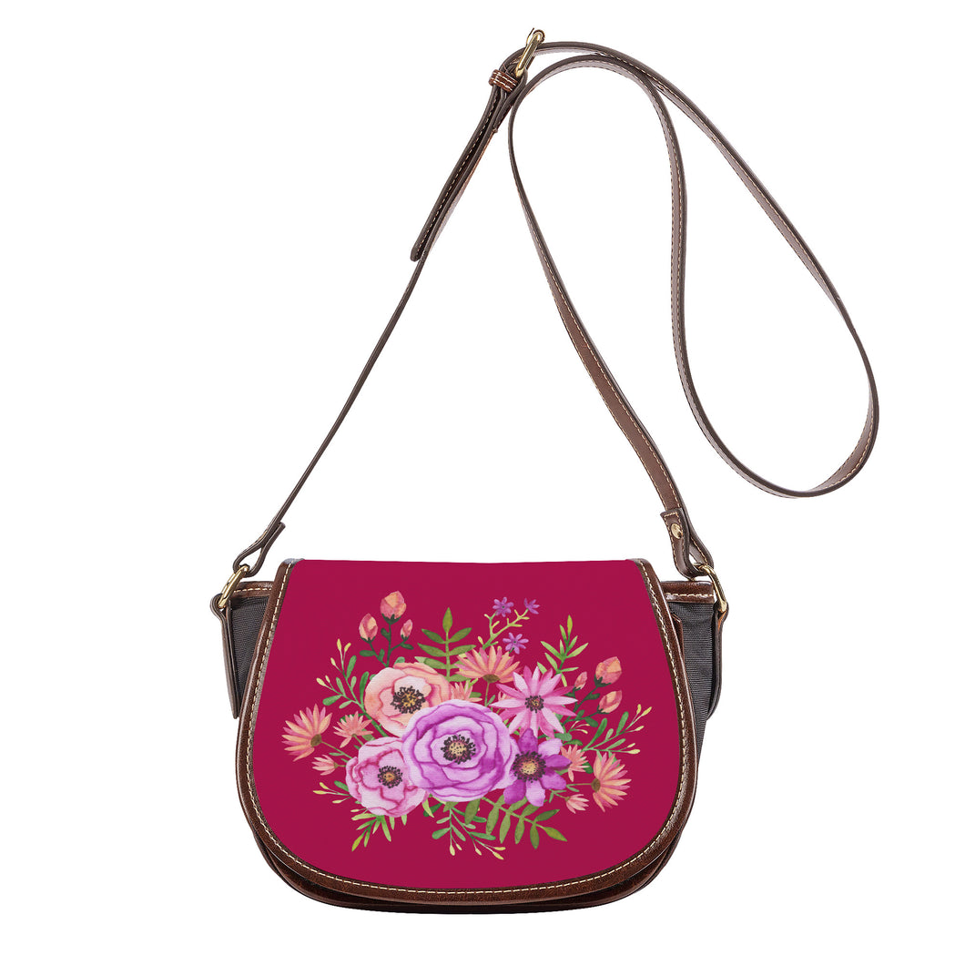 Ti Amo I love you - Exclusive Brand - Jazzberry Jam - Floral Bouquet - Saddle Bag