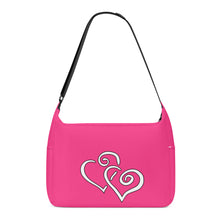 Load image into Gallery viewer, Ti Amo I love you - Exclusive Brand - Violet Red - Double White Heart - Journey Computer Shoulder Bag
