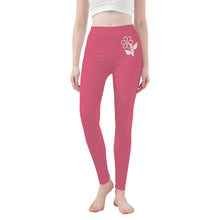 Load image into Gallery viewer, Ti Amo I love you - Exclusive Brand   - Pale Violet Red - White Daisy -  Yoga Leggings
