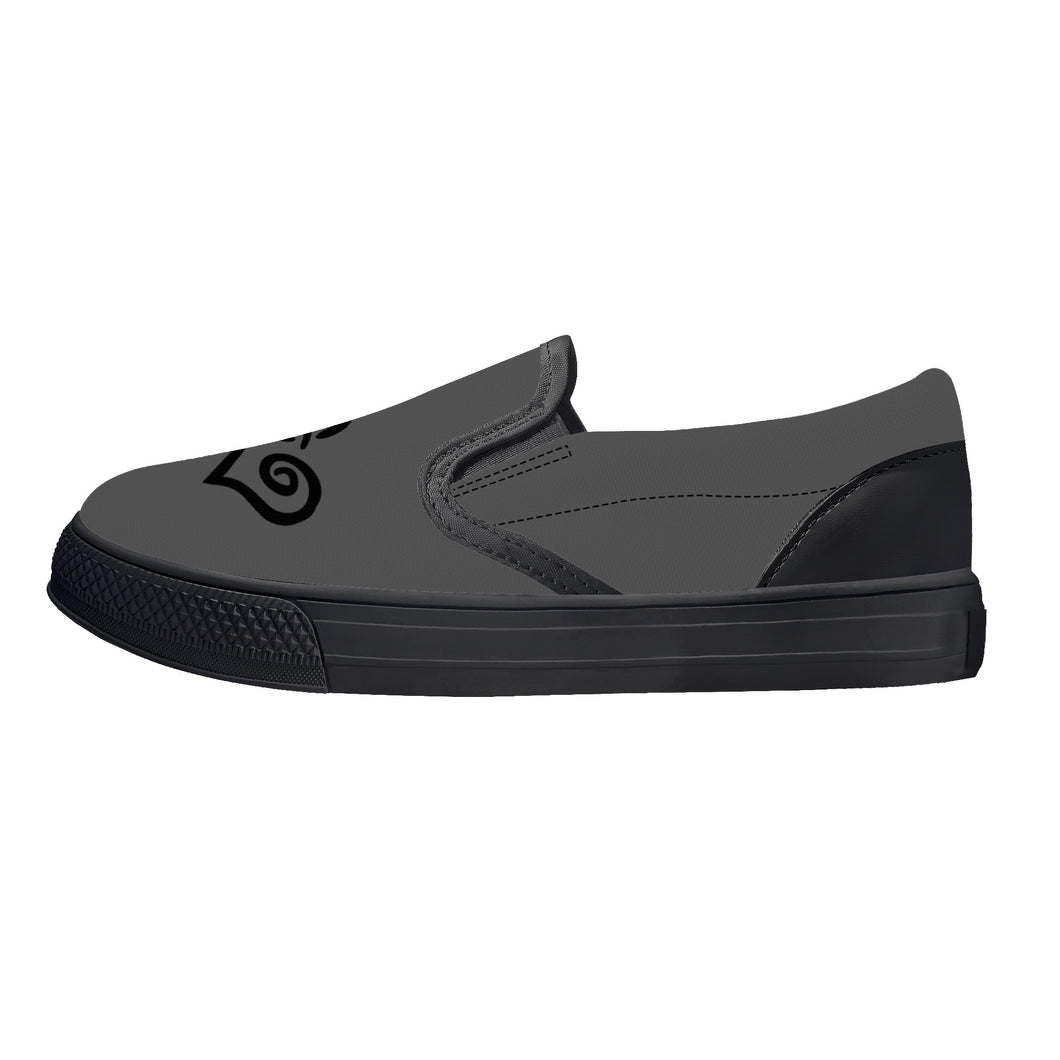 Ti Amo I love you - Exclusive Brand - Davy's Grey - Double Black Heart - Slip-on shoes - Black Soles