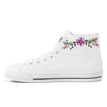 Load image into Gallery viewer, Ti Amo I love you  - Exclusive Brand -  white - Floral Swag - High-Top Canvas Shoes - White
