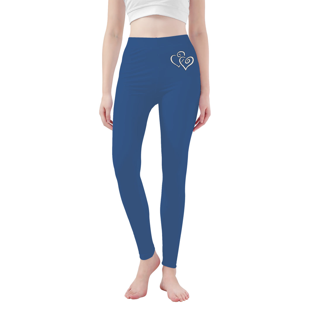 Ti Amo I love you - Exclusive Brand - Chambray 2- Womens / Teen Girls / Womens Plus Size - Yoga Leggings - Sizes XS-3XL