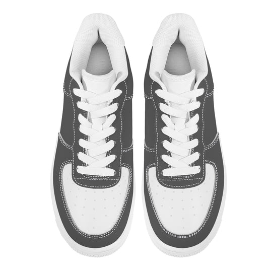 Ti Amo I love you - Exclusive Brand - Davy's Grey & White - Low Top Unisex Sneakers - Sizes: Big Kids 4.5-7 / Mens 4.5-14.5 / Womens 5.5-14