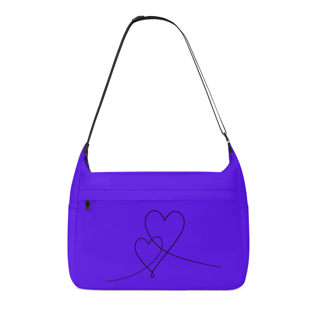 Ti Amo I love you - Exclusive Brand - Dark Purple - Double Script Heart - Journey Computer Shoulder Bag