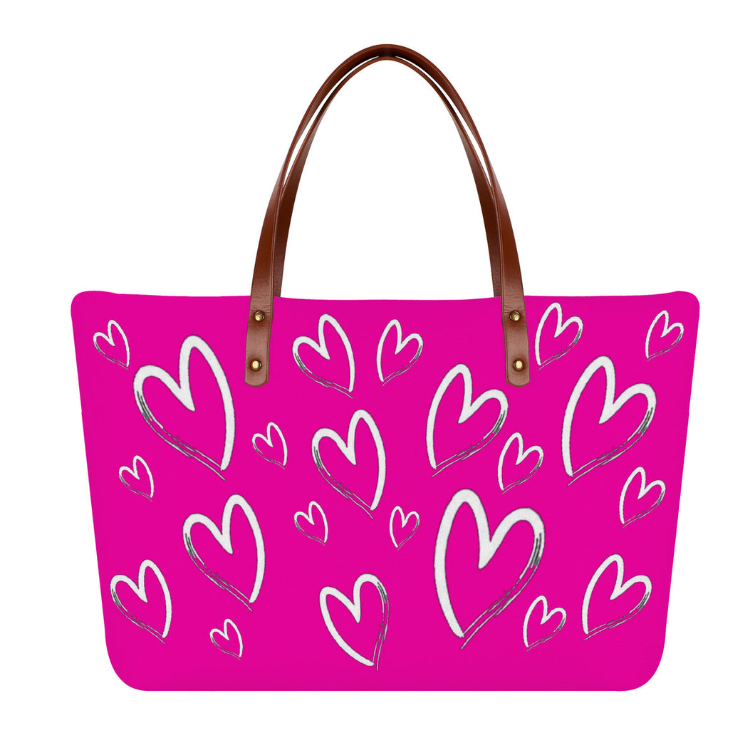 Ti Amo I love you - Exclusive Brand  - Hollywood Cerise - Lots of Hearts - Dive Cloth Totes