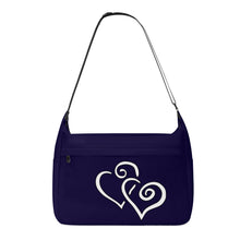 Load image into Gallery viewer, Ti Amo I love you - Exclusive Brand - Black Rock - Double White Heart - Journey Computer Shoulder Bag
