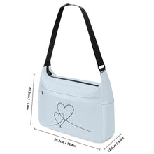 Load image into Gallery viewer, Ti Amo I love you - Exclusive Brand - Azureish White - Double Script Heart - Journey Computer Shoulder Bag
