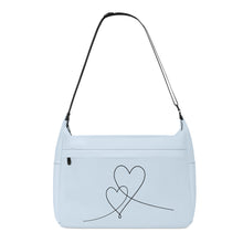 Load image into Gallery viewer, Ti Amo I love you - Exclusive Brand - Blue Chiffon - Double Script Heart - Journey Computer Shoulder Bag
