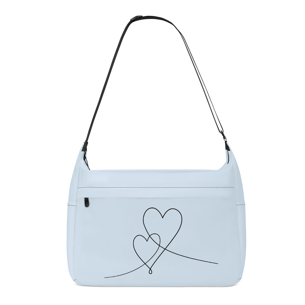 Ti Amo I love you - Exclusive Brand - Blue Chiffon - Double Script Heart - Journey Computer Shoulder Bag