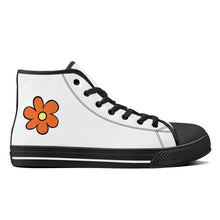 Load image into Gallery viewer, Ti Amo I love you - Exclusive Brand - Orange Flower - High-Top Canvas Shoes - Black Soles
