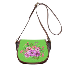 Load image into Gallery viewer, Ti Amo I love you - Exclusive Brand - Pastel Green - Floral Bouquet - Saddle Bag
