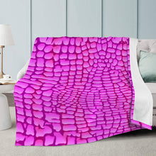 Load image into Gallery viewer, Ti Amo I love you- Exclusive Brand  - Pink Flamingo Reptile Skin Pattern - Micro Fleece Blankets
