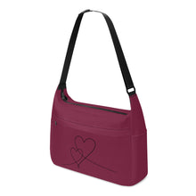 Load image into Gallery viewer, Ti Amo I love you - Exclusive Brand - Beet Red - Double Script Heart - Journey Computer Shoulder Bag
