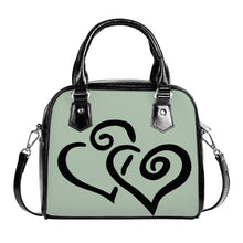 Load image into Gallery viewer, Ti Amo I love you - Exclusive Brand - Green Spring - Double Black Heart -  Shoulder Handbag
