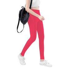 Load image into Gallery viewer, Ti Amo I love you - Exclusive Brand - Radical Red - White Daisy - Yoga Leggings - Sizes XS-3XL
