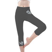 Load image into Gallery viewer, Ti Amo I love you - Exclusive Brand  - Davy&#39;s Grey - Angry Fish - Capri Yoga Leggings - Sizes XS-3XL
