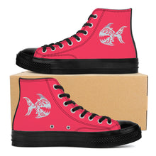 Load image into Gallery viewer, Ti Amo I love you - Exclusive Brand  - Radical Red - Angry Fish - High Top Canvas Shoes - Black  Soles
