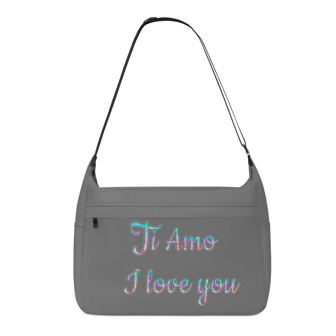 Ti Amo I love you - Exclusive Brand - Dove Gray - Pastel Lettering - KR Journey Computer Shoulder Bag