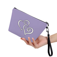 Load image into Gallery viewer, Ti Amo I love you- Exclusive Brand  - Logan - Double White Heart - Sling Cosmetic Bag
