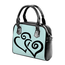 Load image into Gallery viewer, Ti Amo I love you - Exclusive Brand - Jagged Ice - Double Black Heart -  Shoulder Handbag
