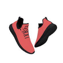 Load image into Gallery viewer, Ti Amo I love you - Exclusive Brand - Bittersweet - Double Black Heart - Lightweight Mesh Knit Sneaker - Black Soles
