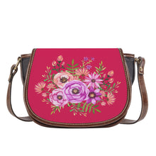 Load image into Gallery viewer, Ti Amo I love you - Exclusive Brand - Cerise Red 2 - Floral Bouquet - Saddle Bag
