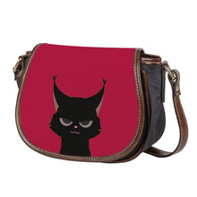 Load image into Gallery viewer, Ti Amo I love you - Exclusive Brand -  Cardinal - Black Cat - Saddle Bag
