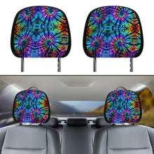 Load image into Gallery viewer, Ti Amo I love you - Exclusive Brand - Blue Zodiac, Curious Blue, Malachite, Purple Heart - Tie- Dye - Car Headrest Covers
