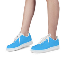 Load image into Gallery viewer, Ti Amo I love you - Exclusive Brand  - Medium Cyan Blue - Transparent Low Top Air Force Leather Shoes
