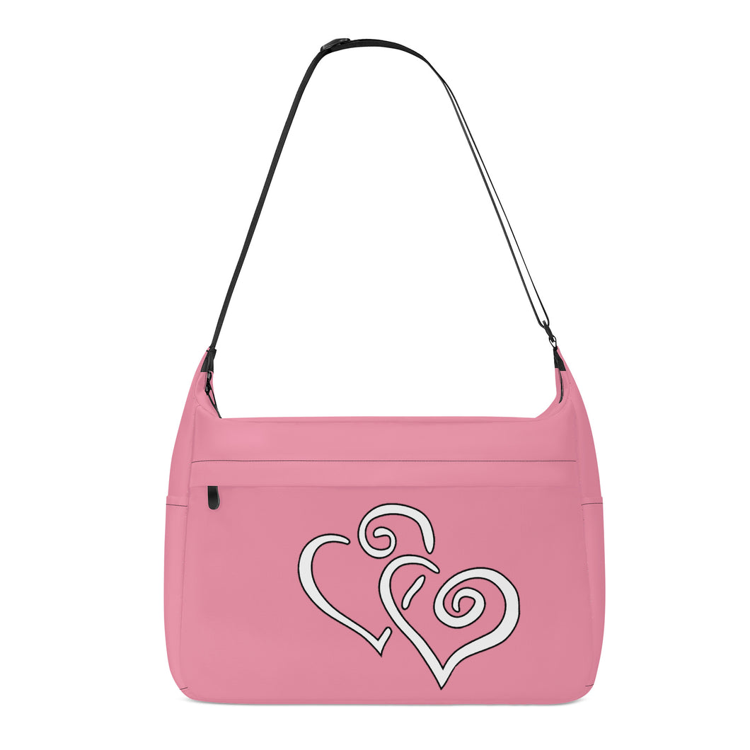 Ti Amo I love you - Exclusive Brand - Mauvelous - Double White Heart - Journey Computer Shoulder Bag