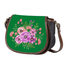 Load image into Gallery viewer, Ti Amo I love you - Exclusive Brand - Fun Green - Floral Bouquet - Saddle Bag
