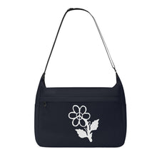 Load image into Gallery viewer, Ti Amo I love you - Exclusive Brand - Black Denim - White Daisy - Journey Computer Shoulder Bag
