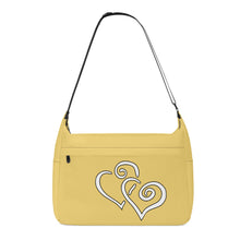 Load image into Gallery viewer, Ti Amo I love you - Exclusive Brand - Golden Sand - Double White Heart - Journey Computer Shoulder Bag
