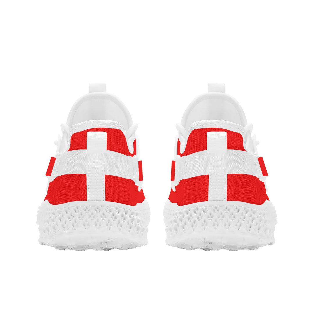 Ti Amo I love you - Exclusive Brand  - Red -  Double Heart - Womens Mesh Knit Shoes - White Soles