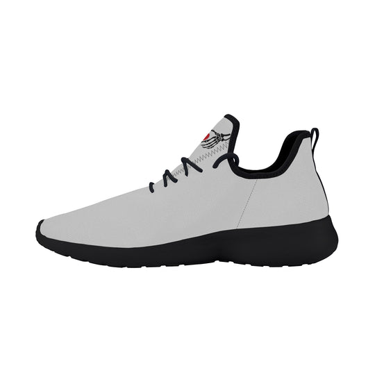Ti Amo I love you - Exclusive Brand - Alto Gray - Skelton Hands with Heart - Mens / Womens - Lightweight Mesh Knit Sneaker - Black Soles