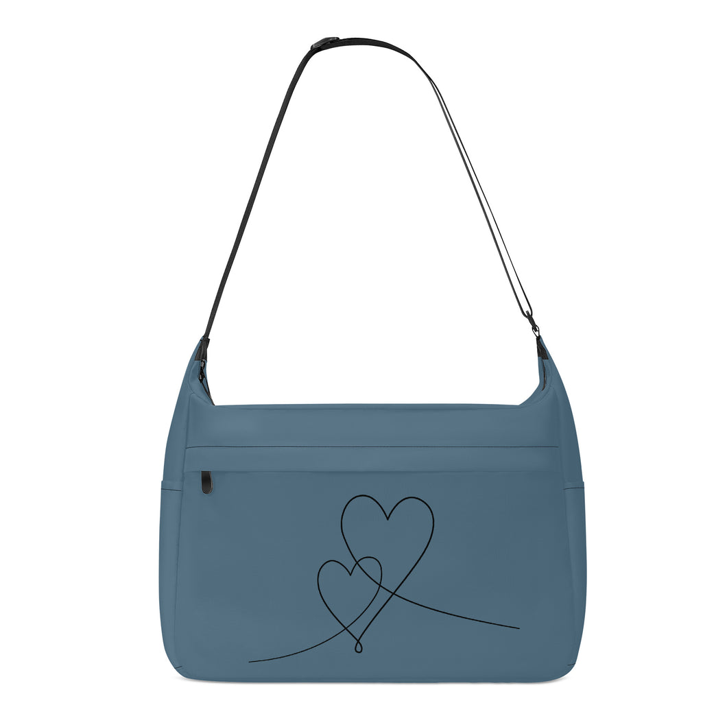 Ti Amo I love you - Exclusive Brand - Aegean Blue - Double Script Heart - Journey Computer Shoulder Bag