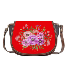 Load image into Gallery viewer, Ti Amo I love you - Exclusive Brand - Coke Red - Floral Bouquet - Saddle Bag
